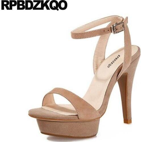 Ladies Stiletto Designer Sandals Women Luxury 2018 Slingback Pumps Platform Famous Brand Summer Shoes Open Toe Ankle Strap Nude