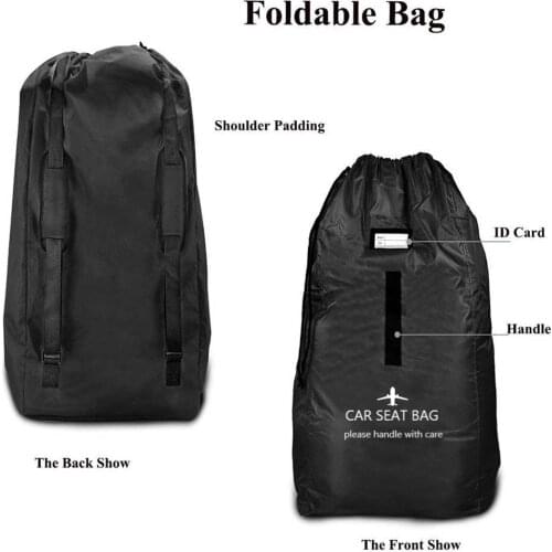 Double Shoulders Strap Baby Stroller Traveling Bag Balck Childrens Stroller Protecing Cover Kids Stroller Backpack Two Straps