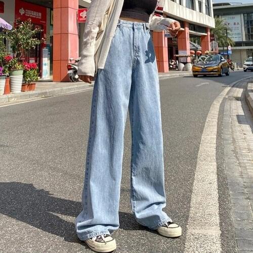 High Waist Jeans for Women, Denim Clothing, Wide Legs, Blue, Streetwear, Vintage, Quality, Harajuku Fashion, Straight Pants