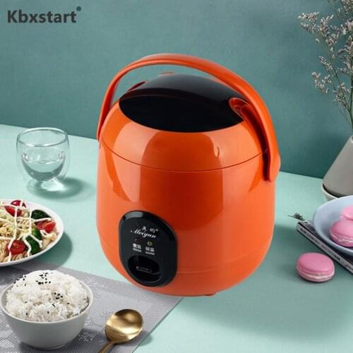 Kbxstart Electric Rice Cooker 1.2L Multicooker Insulation Rice Pot Kitchen Electric Skillet Fast Heating Lunch Box 1-2 people