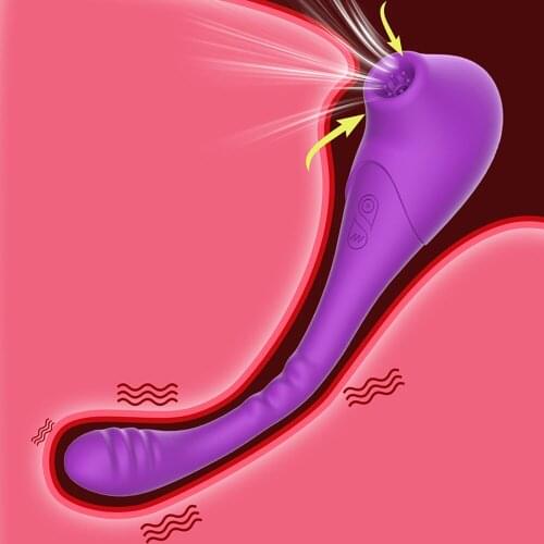 Dildo Vibrator Bendable Dual Head Vibrating Sucking Vibrator For Women Couples flirt Sex Toys Vagina Massage Clitoris Sucker