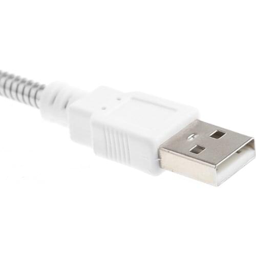 Flexible Metal Hose Power Supply USB Adapter Cable Extension Cord For Lamp Fan