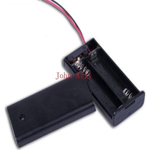 Hot sale 2XAA 2AA 2XLR06 battery holder/battery case /battery box 3V with ON/OFF switch a slide cover and 150mm UL1007 wires