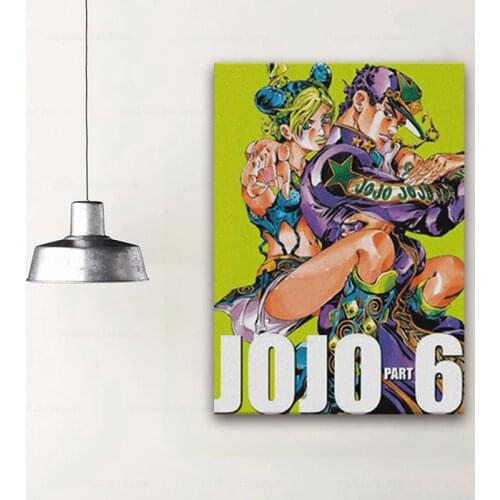 JOJO Part 6 Stone Ocean anime wall Art Framed Wooden Frame canvas decoration poster prints For living room home decor painting