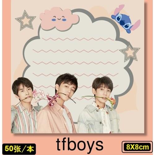 TFBOYS Wang Junkai Yiyan Qianxi Wang Yuan Paste Notes Student Memo Pad Message Paper School Supplies Sticky Notes Stationary