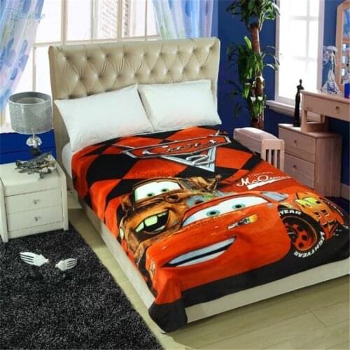 Red Disney Cars Coral Fleece Blankets McQueen Frozen Mickey Mouse Keep Warm Fleece Throw Blankets Dreamlike Family Kids Gifts