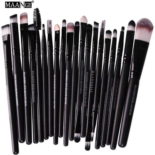 MAANGE 10/20pcs Professional Makeup Brushes Wooden Handle Eyeshadow Eyeliner Powder Blending Brush High Quality Make Up Tool Kit