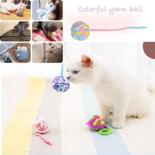 MZHQ Cat Bell Toy Ball Molar Bite Toy Wool Ball Anti-Boring Interactive Toy Cat Bell Yarn Ball Relieve Boredom Pet Cat Supplies
