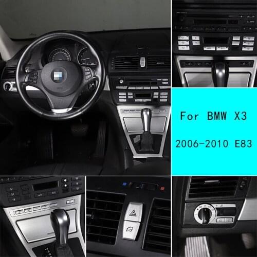 For BMW X3 E83 2006-2010 Central Control CD Air Conditioning Button Stickers Sequins Stainless Steel Interior Car Accessories
