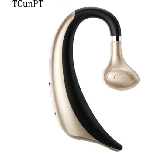 TCunPT New Bluetooth Earphones Wireless Headset Ear Hooks Noise Cancelling In-ear Earbuds Headphone with Mic for IPhone Android