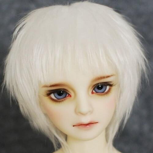 BJD Plush Wig Short White Medium For 1/4 1/3 17" 24" Tall MSD SD DK DZ AOD DD Doll FREE SHIPPING