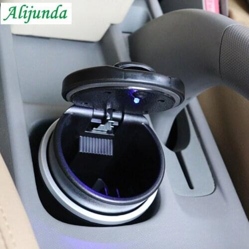 Portable car drum ashtray storage cup with LED lights for Skoda Citroen Peugeot 206 207 208 301 307 308 407 2008 3008 4008