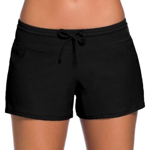 Sexy Solid Women Swimsuit Shorts Swimwear Bottoms Swimming Trunk Split Beach Short Bottom Woman Swim Pants For Sports Running