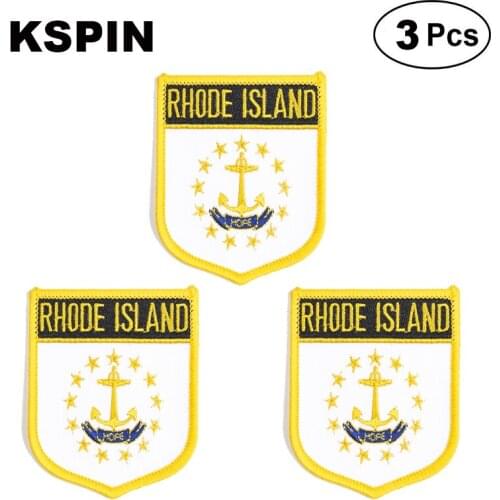 U.S.A RhodeIsland Shiled Shape flag patches national flag patches for Cothing DIY Decoration