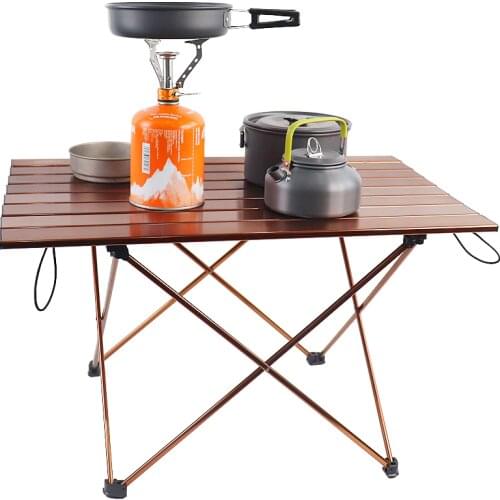 Ultralight Portable Folding Camping Table Compact Tables with Carrying Bag for Outdoor Camping Hiking Picnic Brown