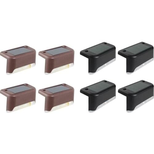 4Pcs Solar Powered LED Deck Lights Outdoor Path Garden Stairs Step Fence Lamp