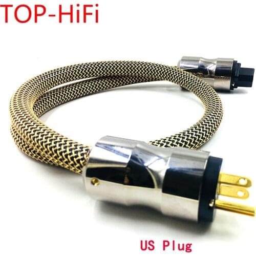 TOP-HiFi Siler Plated SPO12MF Power Cable AC Power Cord with KRELL EU/US Plug Socket Connector AC Cable Line