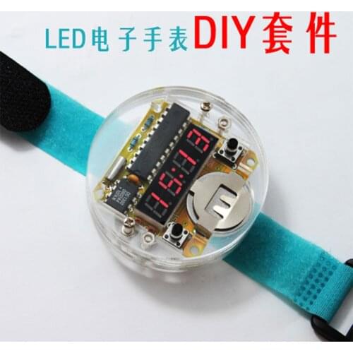 Smart Electronic single-chip LED watches electronic clock kit DIY LED Digital Watch Electronic Clock Kit With Transparent Cover