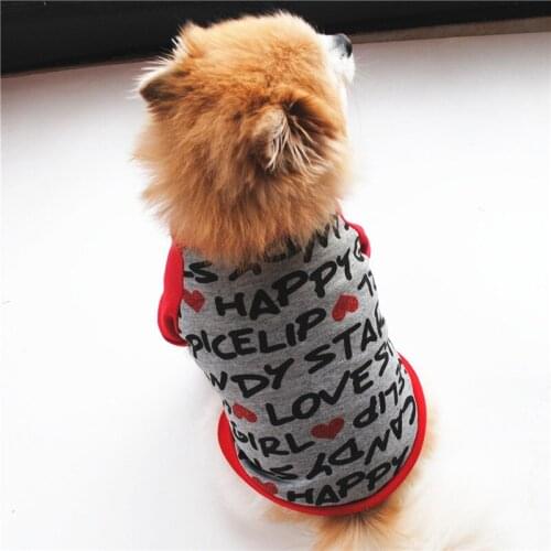 Spring Autumn Pet Dogs Fashion Letter Sweatshirt For Small Dogs Terry Cotton Casual Hoodies For Small Dogs Puppy Clothes Costume