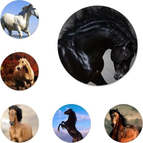 58mm Running horses Icons Pins Badge Decoration Brooches Metal Badges For Clothes Backpack Decoration