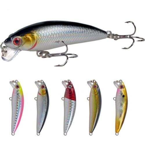 1pcs Minnow Fishing Lure 6cm 5.5g Aritificial Japan Wobblers Crankbait Hard Bait Feather Minnow Fishing Plastic Baits Pesca Isca