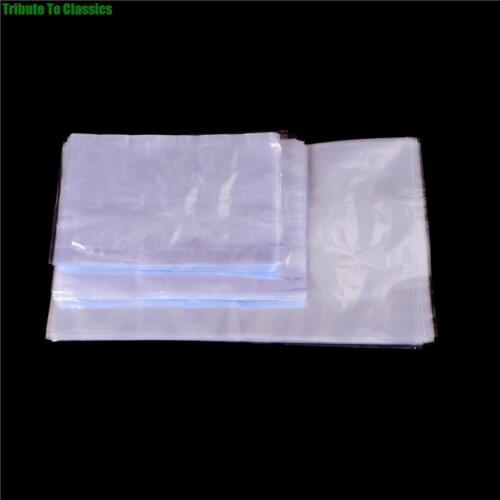 New 100Pcs Heat Seal Pouch Clear Cosmetics Packaging Polybag Film Storage Bag Plastic PVC Heat Shrink Open Top