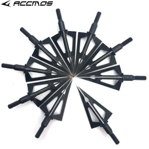3/6/12/24pcs 100Grain Arrowhead Tip Point Telflon Surface Treatment Broadhead Arrow Bow Hunting Beast Arrow Head 3 Blades