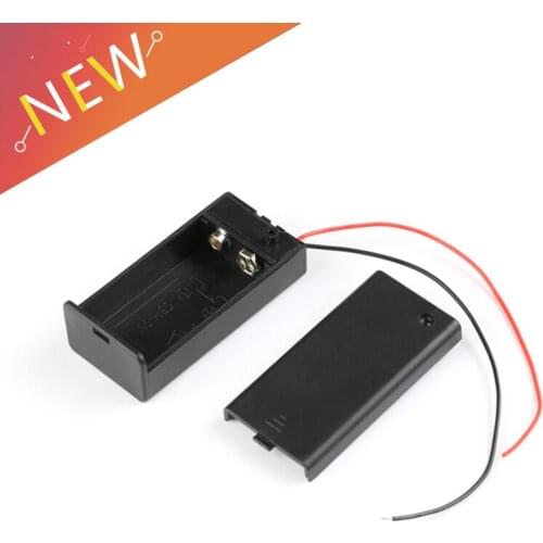 DC 9V Battery Holder Box Case with switch battery cassette line for 6F22 battery 9V box lid