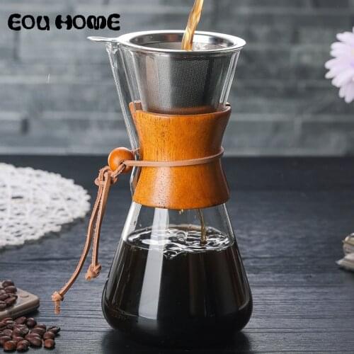 550ML High-borosilicate Glass Pour-over Coffee Pots Manual Drip Pot High Temperature Resistant Glass Coffee Maker Coffeeware