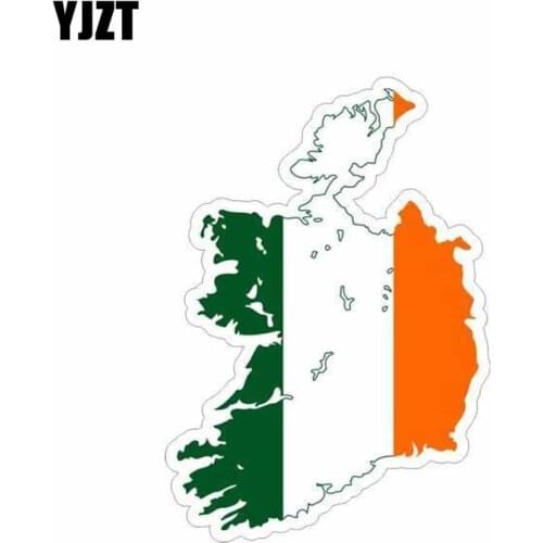YJZT 8.2CM*12CM Car Styling Irish Ireland Flag Map Car Sticker Creative Decal 6-1181