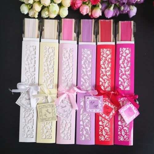 Free shipping 40sets/lot Personalized Elegant Silk Folded Fan with Luxury Gift Box Wedding fan in White Beige Pink Red Gift Box