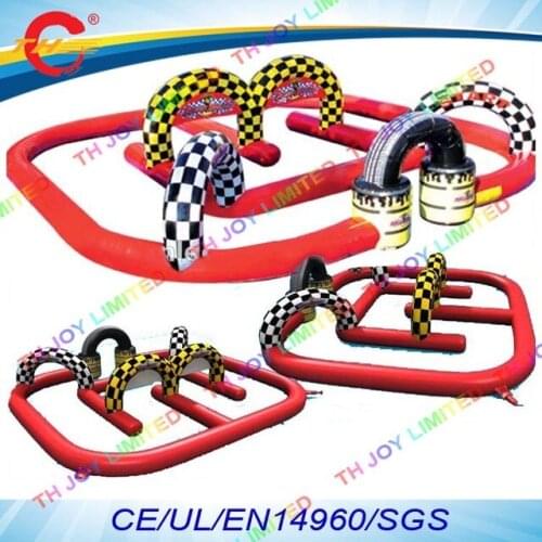 Free air shipping to door,15x10x3mH outdoor inflatable bumper cars border racing cars race track,inflatable go kart track