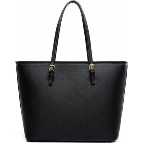 Big Bag 2021 fashion women pu leather handbag brief shoulder bag black white large capacity luxury tote shopper bag designer