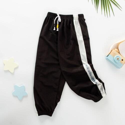 2021 Boutiquee Summer Clothes Children Trousers Girls Harem Pants Boys Casual Loose Pant Fashion Letter Striped Pants