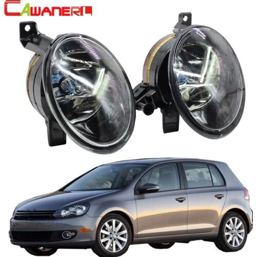 Cawanerl Car Fog Light Assembly 100W 9006 HB4 Halogen Bulb DRL 4300K 12V For Volkswagen Jetta Golf Caddy Touran Sagitar Bora