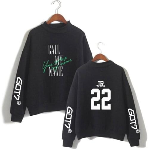 Got7 JR 22 Kpop High Collar Hoodies Men Women Capless Sweatshirts Tops Harajuku Long Sleeve Unisex Hoodie Pullover Plus Size 4XL