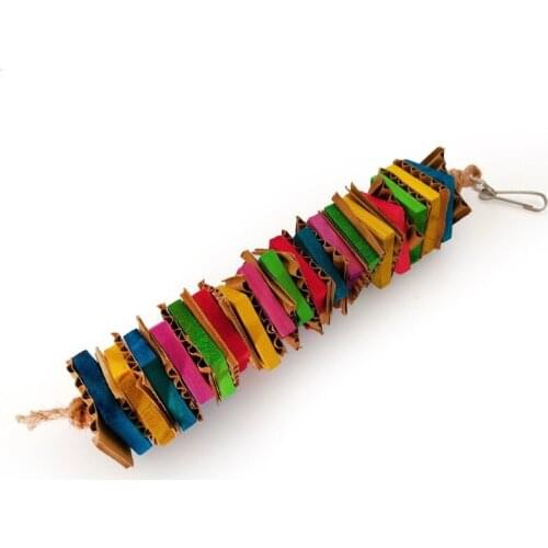 Parrot Toy Wooden Blocks Pet Bird Bites Toy Colorful Chewing Playing Toys Bird Toy Supplies Small Pet Hamster Gnawed Wood