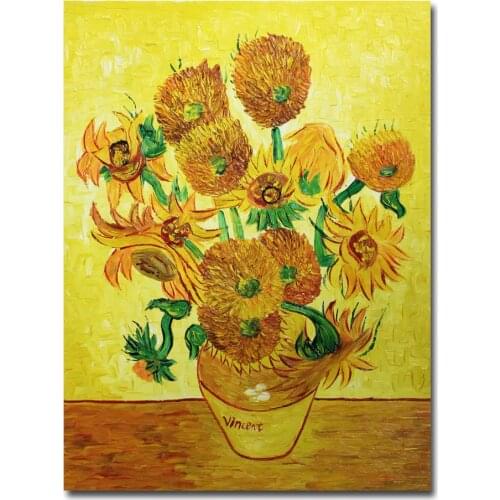 Van Gogh Sunflowers Oil Painting Hand Painted on Canvas Wall Art for Living Room Home Decor Van Gogh Paintings Hotel Room Decor