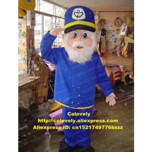 Captain Shipmaster Skipper Sailor Seaman Mariner Mascot Costume Adult Cartoon Character Thanks Will Hotel Pub zz7266