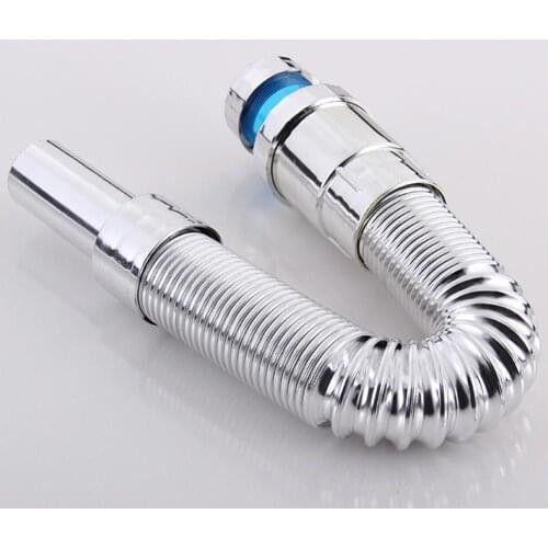 Kitchen Sewer Pipe Downcomer Wash Basin Electroplated Plumbing Hose Pipe Tube Washing Machine Chrome Electroplated Drain Pipe