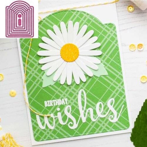 Layered Arch Circle Geometry Tags Metal Cutting Dies Set 2021 DIY Scrapbooking Embossing Dies Hot Sale Making Template