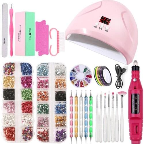 Nail Set UV LED Lamp Dryer With Nail Gel Polish Kit Soak Off Manicure Tools Set electric Nail drill For Nail Tools DIY Nail Art