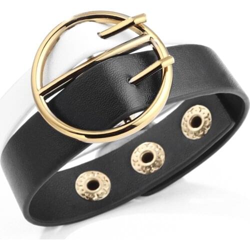 Kirykle 2021 new Luxury brands women bracelet Black white spliced wide leather bracelet Fashion Wrap bangle Female Jewelry Gifts