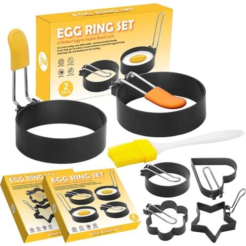 Heightening Omelet Maker Love Flower-Shaped Omelet Model Round Star-Shaped Creative Omelet Mold Non-Stick Egg Ring Kitchen Tool