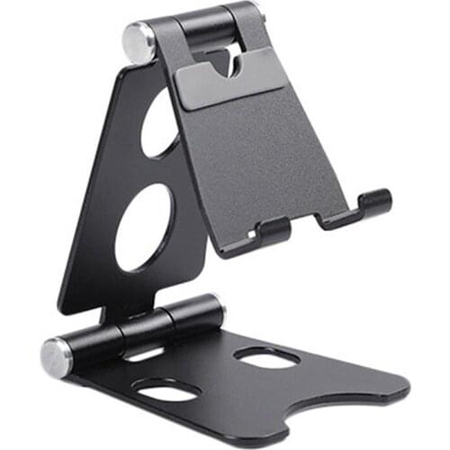Adjustable Tablet/Mobile Phone Holder, Foldable Mobile Phone Holder, For Home Office, Mobile Phone Ipad Base Black