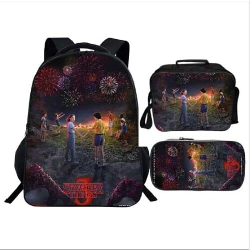 Stranger Things 3 Backpack Back To School Backpack Gift 3pcs/set Children Boys Girls School Bag for Teenage Travel Bags