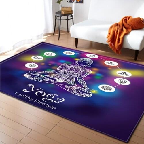 Nordic Carpets Soft Flannel Yoga Printed Area Rugs Parlor Mat Rugs Anti-slip Large Rug Carpet for Living Room Decor
