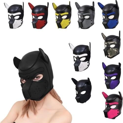 Dog Head Bdsm Bondage Dogs Mask Hood Slave Cosplay Fetish Adult Games Erotic Sex Toys For Couples Restraint Sexy Masks Party Gag