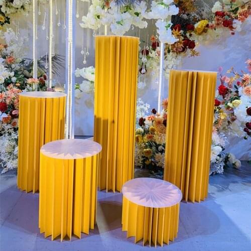 Wedding Decoration Props Pearl Origami Cylindrical Dessert Folding Roman Column Table Ornament Road Guide Window Supplies