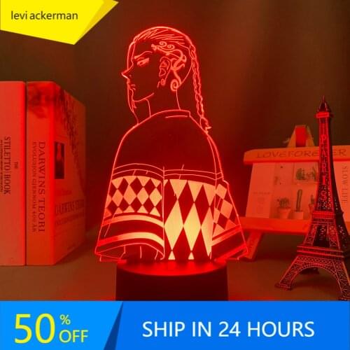Anime 3d Light Tokyo Revengers Draken Led Lamp for Child Bedroom Decor Night Light Birthday Gift Room TableTokyo Revengers